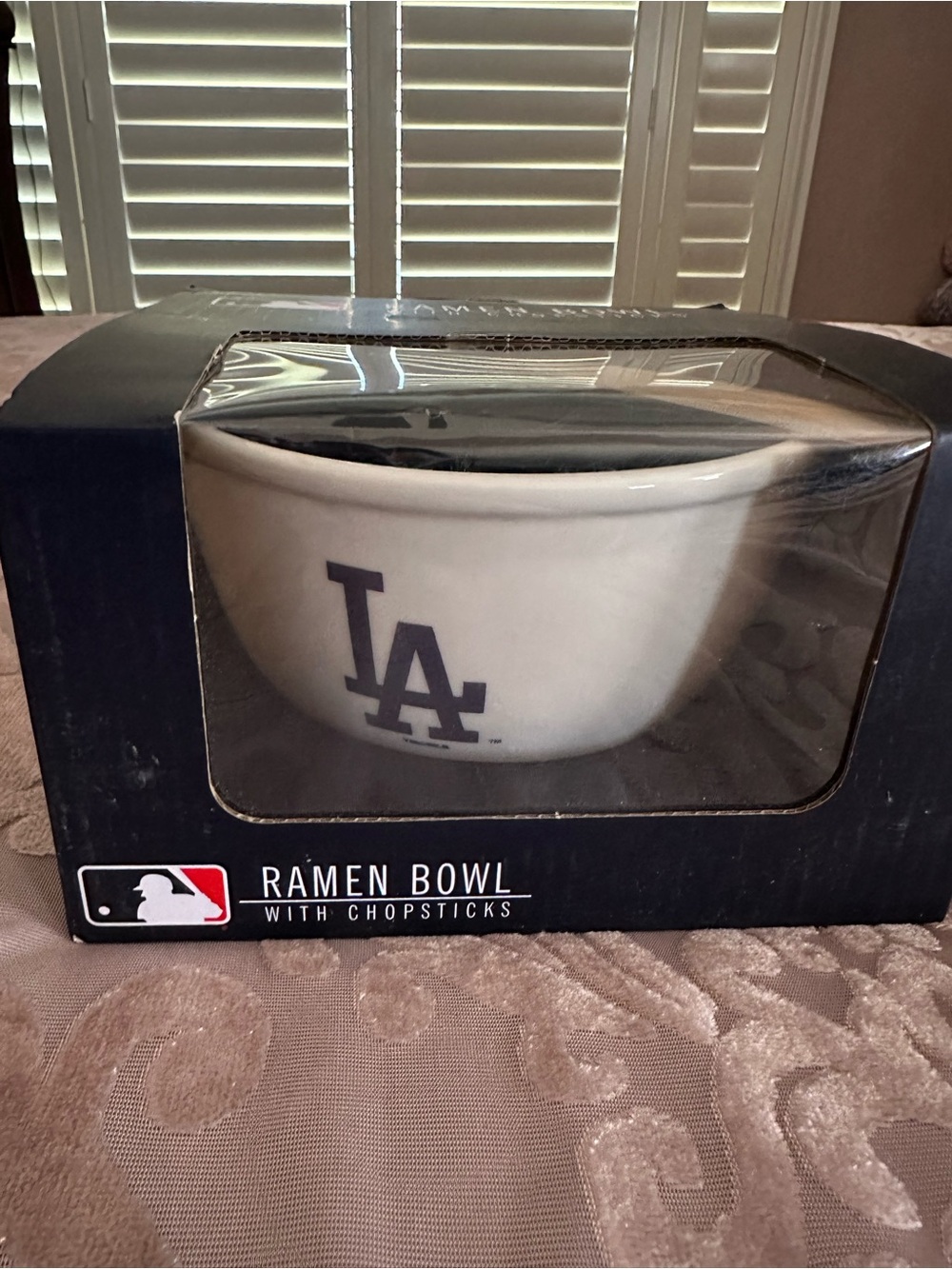 Los Angeles Dodgers Ramen Bowl with Chopsticks - White and Navy